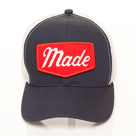 Check out this Trucker Hat made in OH, CO and MA by Made Movement, GraffitiCaps, Goodbye Blue Monday and Apparel 2000. Purchase this American-as-hell trucker cap and support 115 U.S. workers. Gets you 350 Boom™ Points.